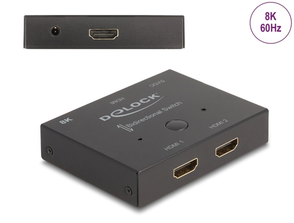 Delock 18776 HDMI 2 - 1 kapcsoló kétirányú 8K 60 Hz
