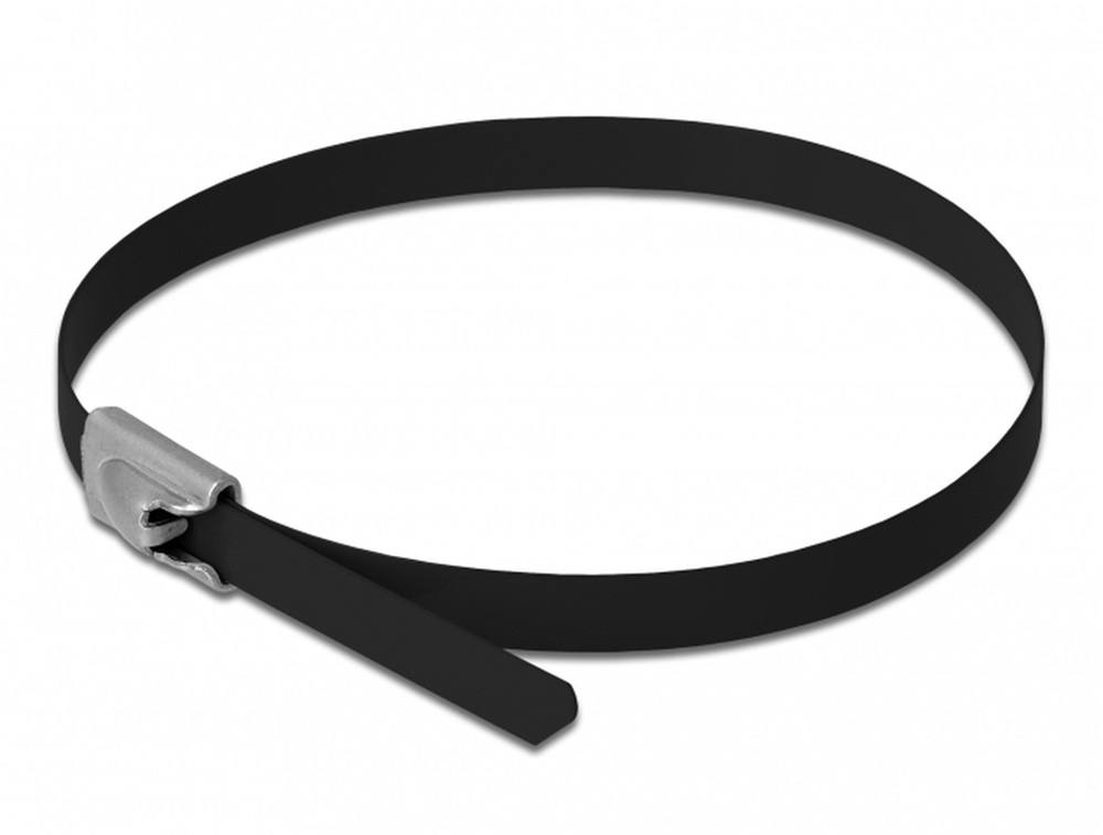 Delock 18812 Rozsdamentes Acél Kábelkötegek Hossza 500 x Szélesség 4,6 mm fekete 10 db.