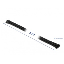 Delock 18850 Fonott kábelharisnya nyújtható 5 m x 19 mm fekete