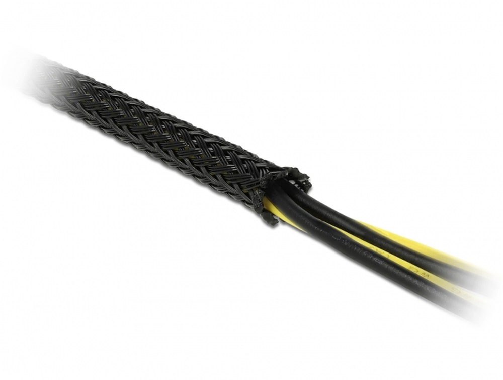 Delock 18850 Fonott kábelharisnya nyújtható 5 m x 19 mm fekete