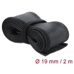Delock 18857 Fonott kábelharisnya tépozárral 2 m x 19 mm fekete