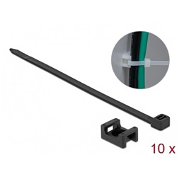 Delock 18886 Fekete csavart biztosító foglalat készlet 23 x 16 mm H 150 x Sz 7,2 mm kábellel