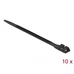 Delock 18889 Kábelösszekötő duplazárral Hz 250 x Sz 9 mm fekete 10 darab