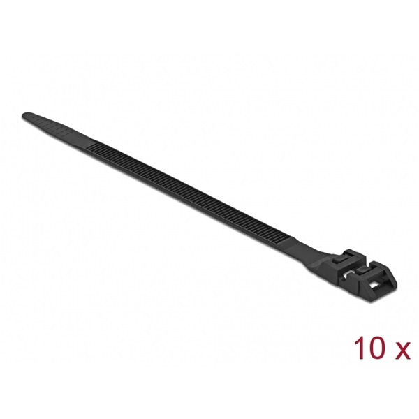 Delock 18891 Kábelösszekötő duplazárral Hz 1000 x Sz 9 mm fekete 10 darab