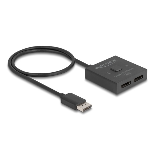 Delock 18906 DisplayPort kapcsoló 2 az 1-ben Kétirányú 8K