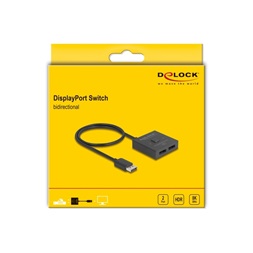 Delock 18906 DisplayPort kapcsoló 2 az 1-ben Kétirányú 8K