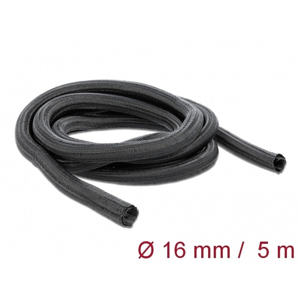 Delock 18910 Fonott kábelharisnya önzáródó 5 m x 16 mm fekete