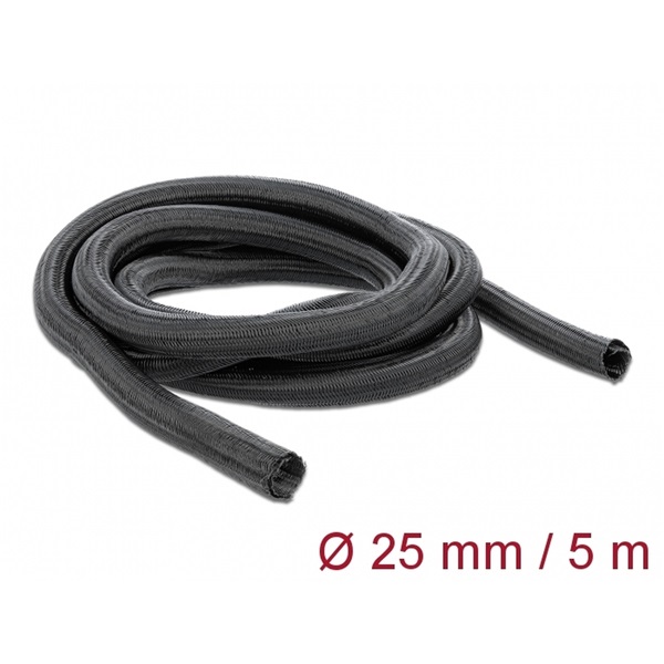 Delock 18920 Fonott kábelharisnya önzáródó 5 m x 25 mm fekete
