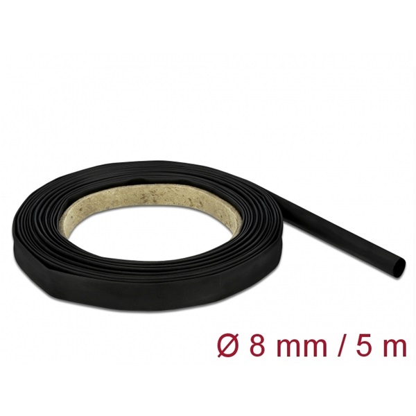 Delock 18937 Fekete zsugorcső 5 m x 8 mm