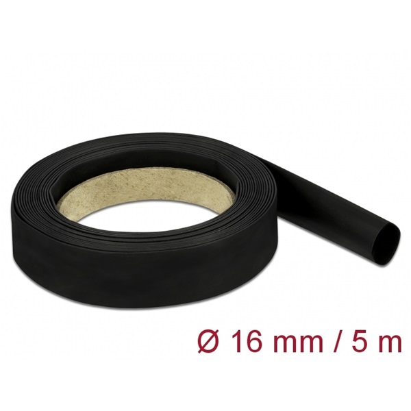 Delock 18940 Fekete zsugorcső 5 m x 16 mm