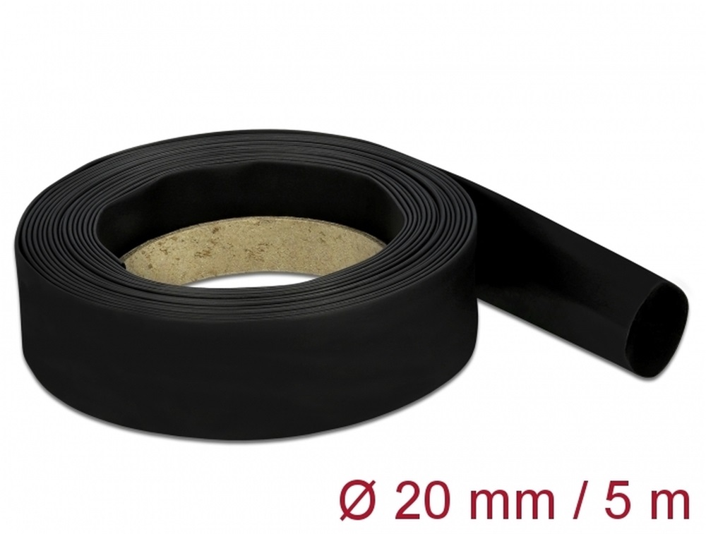 Delock 18942 Fekete zsugorcső 5 m x 20 mm