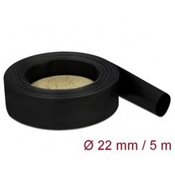 Delock 18943 Fekete zsugorcső 5 m x 22 mm