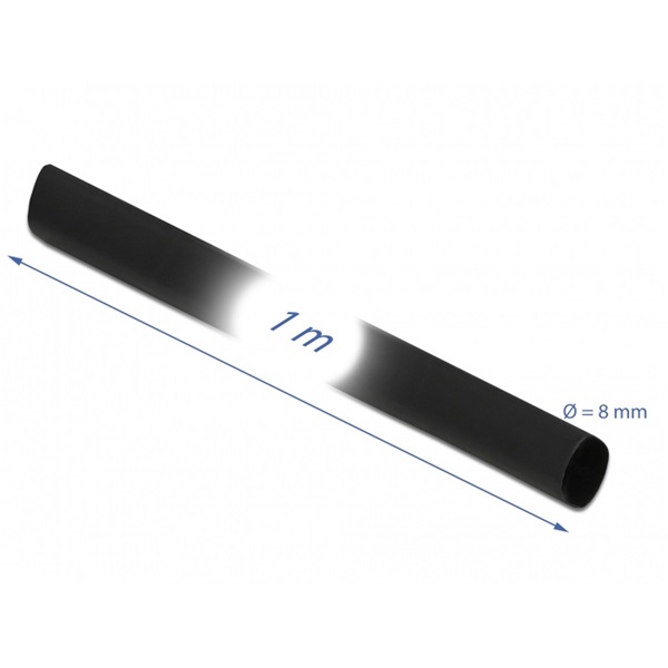 Delock 18973 Fekete zsugorcső 1 m x 8 mm
