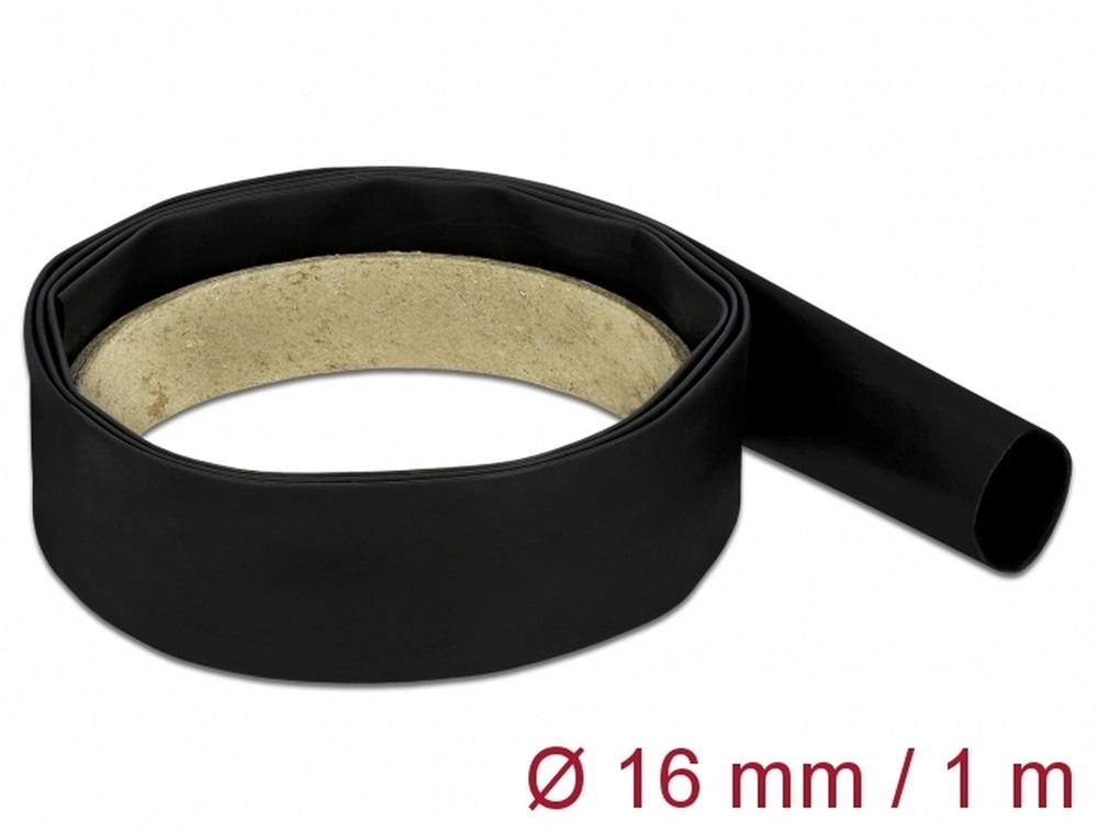 Delock 18976 Fekete zsugorcső 1 m x 16 mm