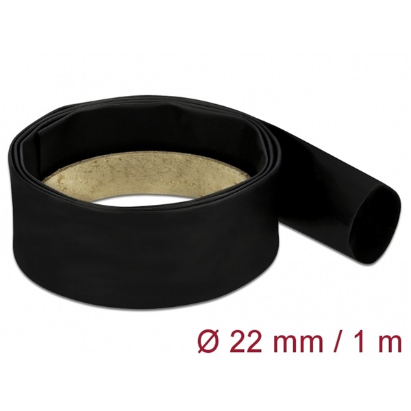 Delock 18979 Fekete zsugorcső 1 m x 22 mm