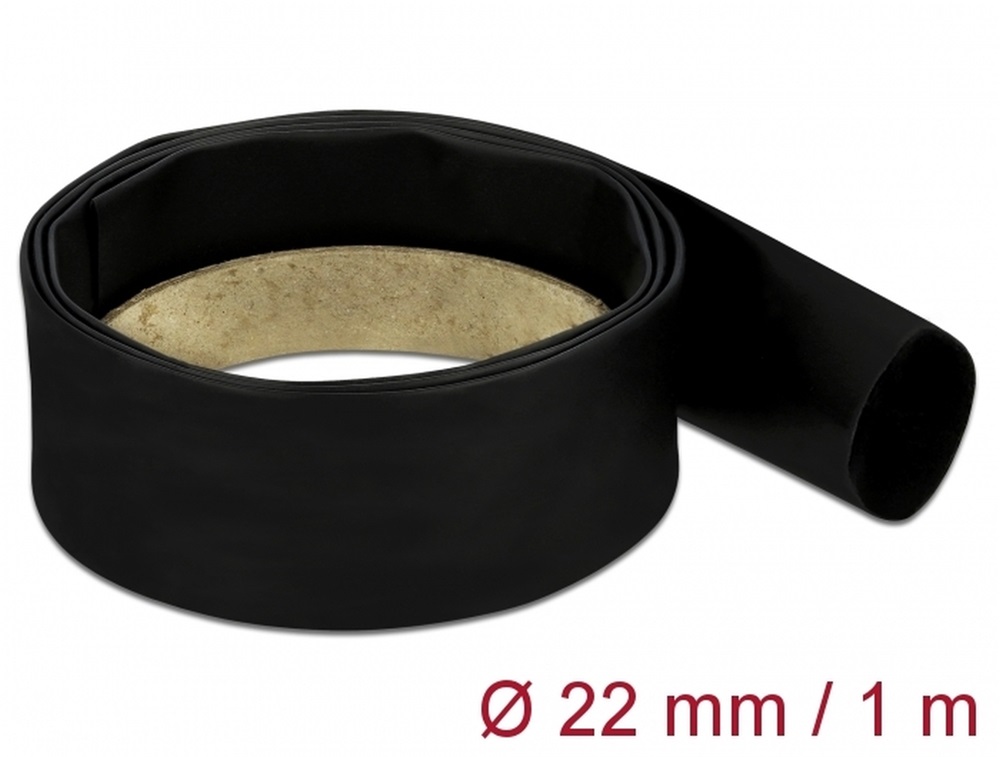 Delock 18979 Fekete zsugorcső 1 m x 22 mm