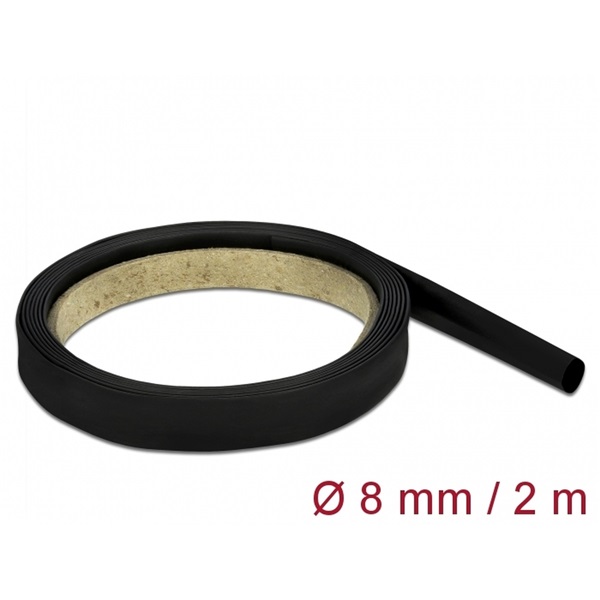 Delock 18980 Fekete zsugorcső 2 m x 8 mm
