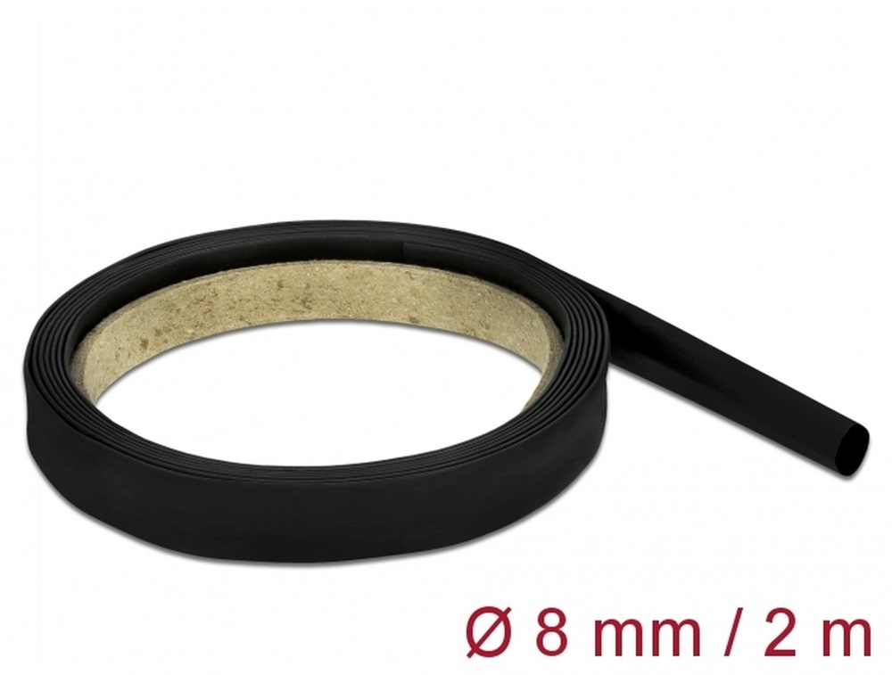 Delock 18980 Fekete zsugorcső 2 m x 8 mm
