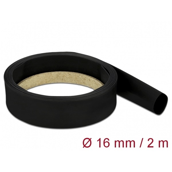 Delock 18983 Fekete zsugorcső 2 m x 16 mm
