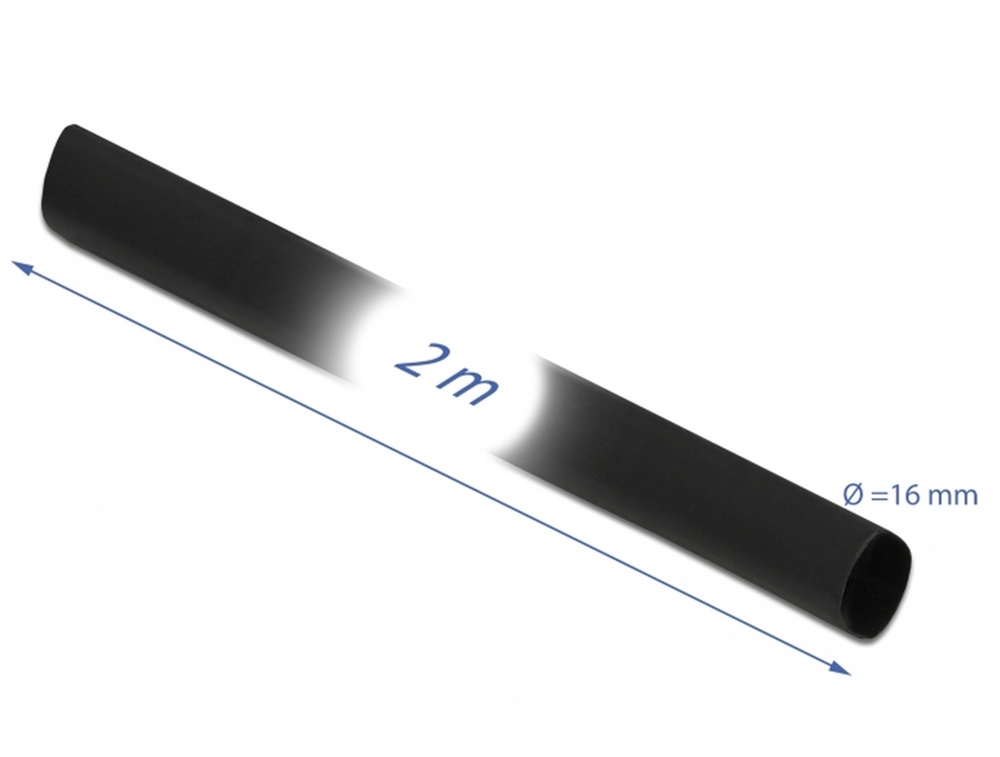 Delock 18983 Fekete zsugorcső 2 m x 16 mm
