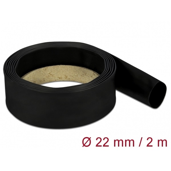 Delock 18986 Fekete zsugorcső 2 m x 22 mm