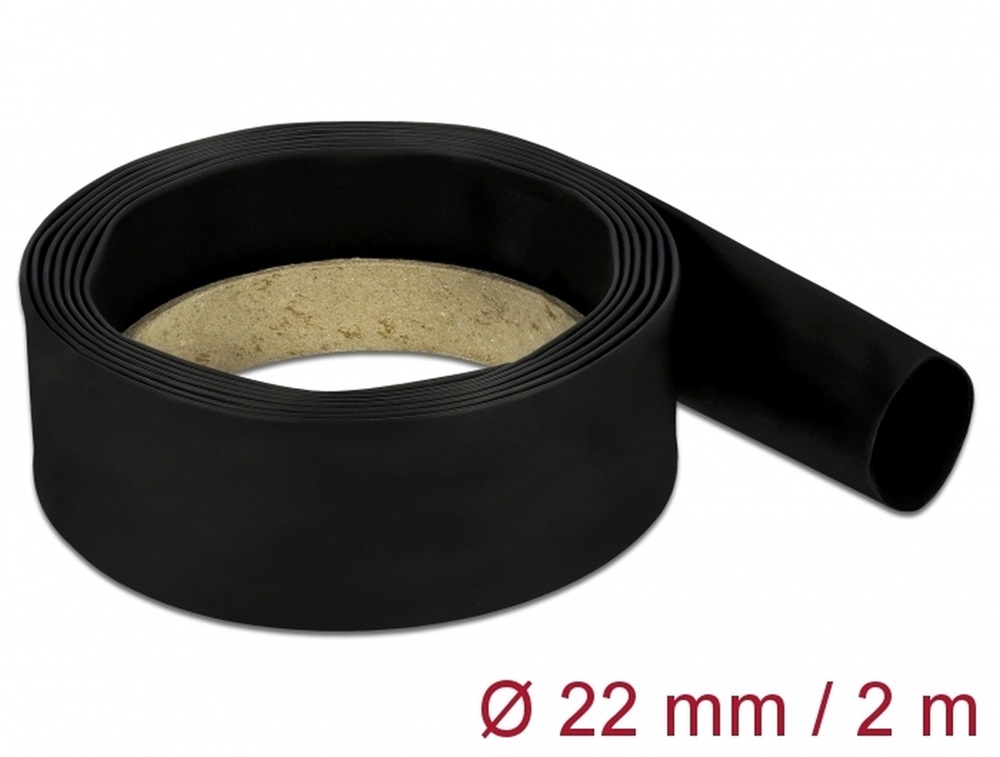 Delock 18986 Fekete zsugorcső 2 m x 22 mm