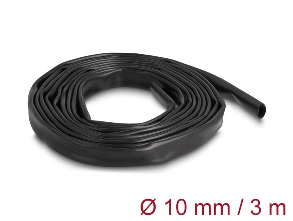 Delock 19009 PVC szigetelő borító cső 3 m x 10 mm fekete