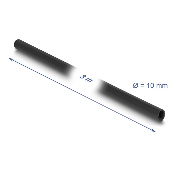 Delock 19009 PVC szigetelő borító cső 3 m x 10 mm fekete