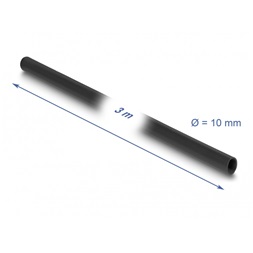 Delock 19009 PVC szigetelő borító cső 3 m x 10 mm fekete