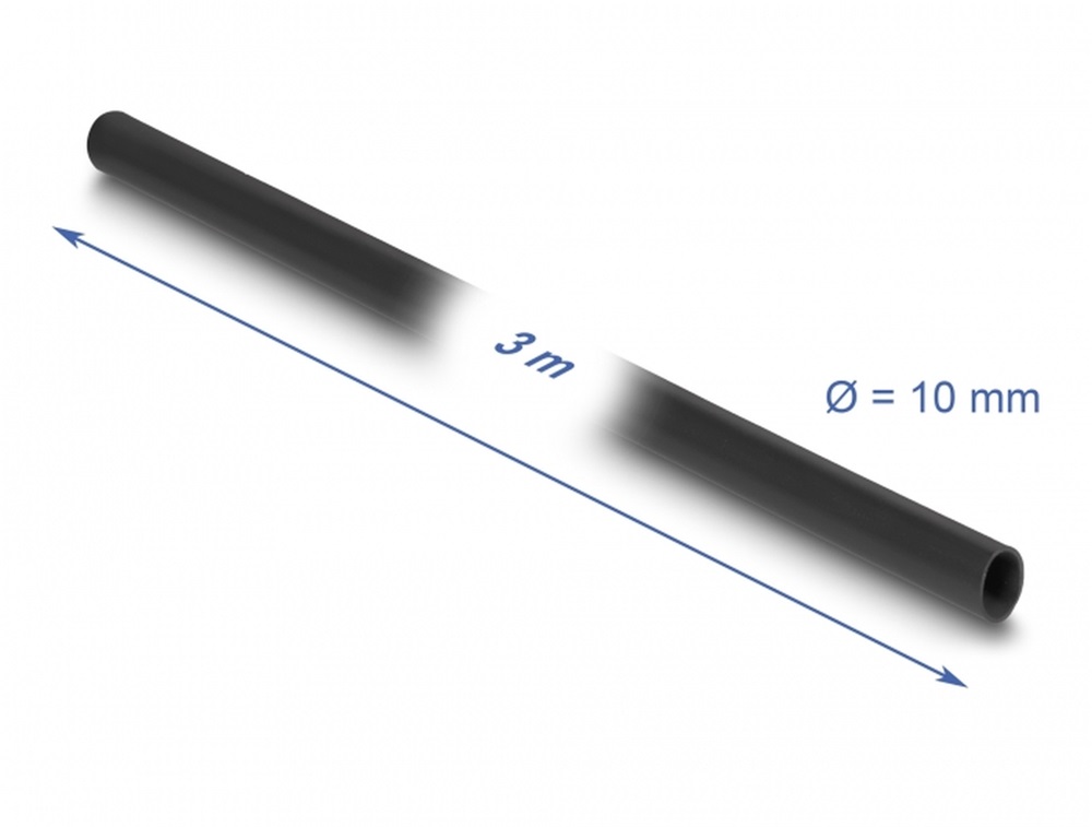 Delock 19009 PVC szigetelő borító cső 3 m x 10 mm fekete