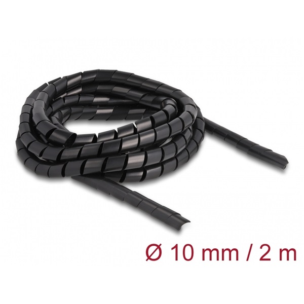 Delock 19014 Spirál flexibilis tömlő 2 m x 10 mm fekete