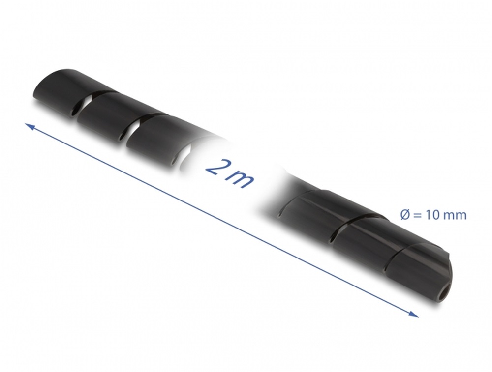 Delock 19014 Spirál flexibilis tömlő 2 m x 10 mm fekete