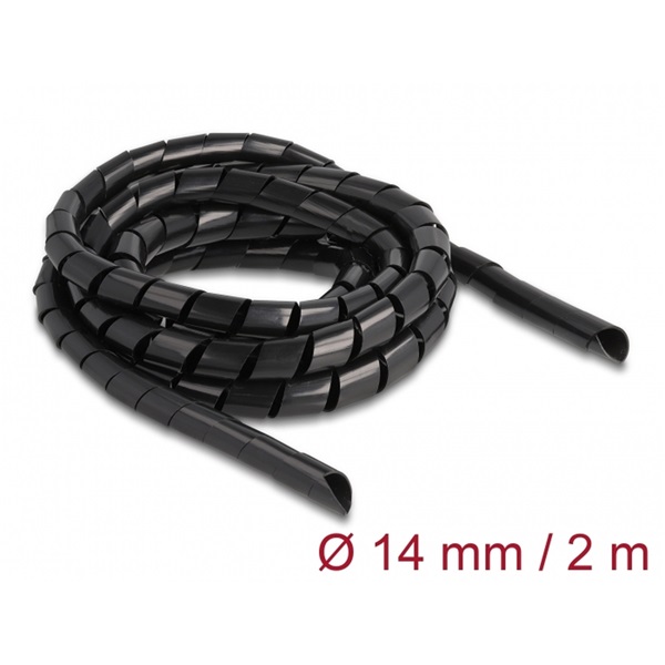 Delock 19022 Spirál flexibilis tömlő 2 m x 14 mm fekete