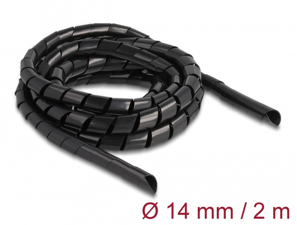 Delock 19022 Spirál flexibilis tömlő 2 m x 14 mm fekete