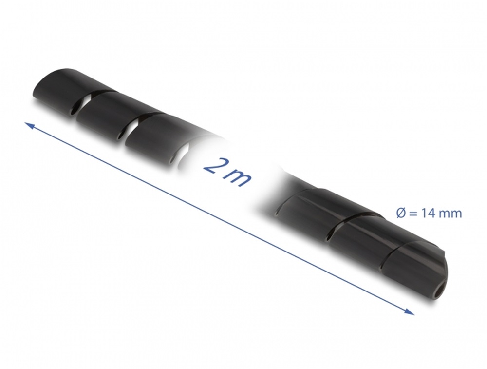 Delock 19022 Spirál flexibilis tömlő 2 m x 14 mm fekete