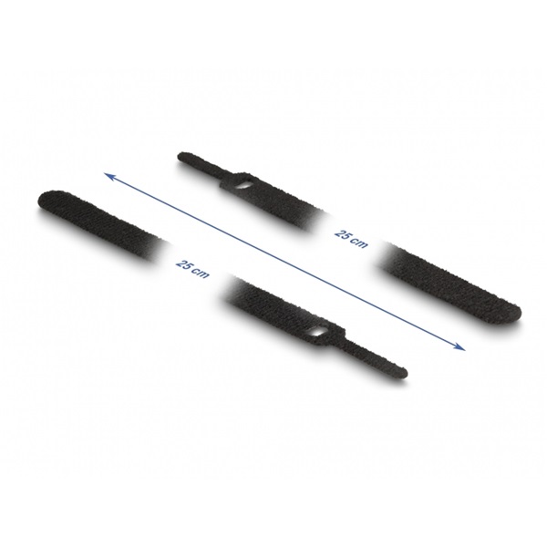 Delock 19054 Befűzős kábelkötegelő hossza 250 mm fekete 12 mm, 10 db.