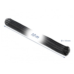 Delock 19056 Fonott kábelharisnya tépőzárral 10 m x 19 mm fekete