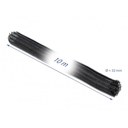 Delock 19059 Fonott kábelharisnya tépőzárral 10 m x 32 mm fekete