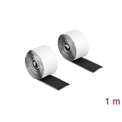 Delock 19060 Velcro öntapadó tépőzáras szalag-szett, H 1 m és Sz 25 mm fekete