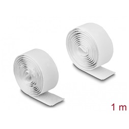 Delock 19061 Öntapadó tépőzáras szalag-szett, H 1 m és Sz 20 mm fehér