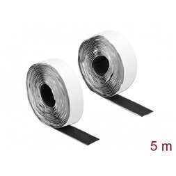 Delock 19072 Velcro öntapadó tépőzáras szalag-szett, H 5 m és Sz 25 mm fekete