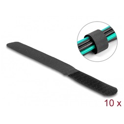 Delock 19110 Befűzős kábelkötegelő hossza 180 mm fekete 20 mm, 10 db