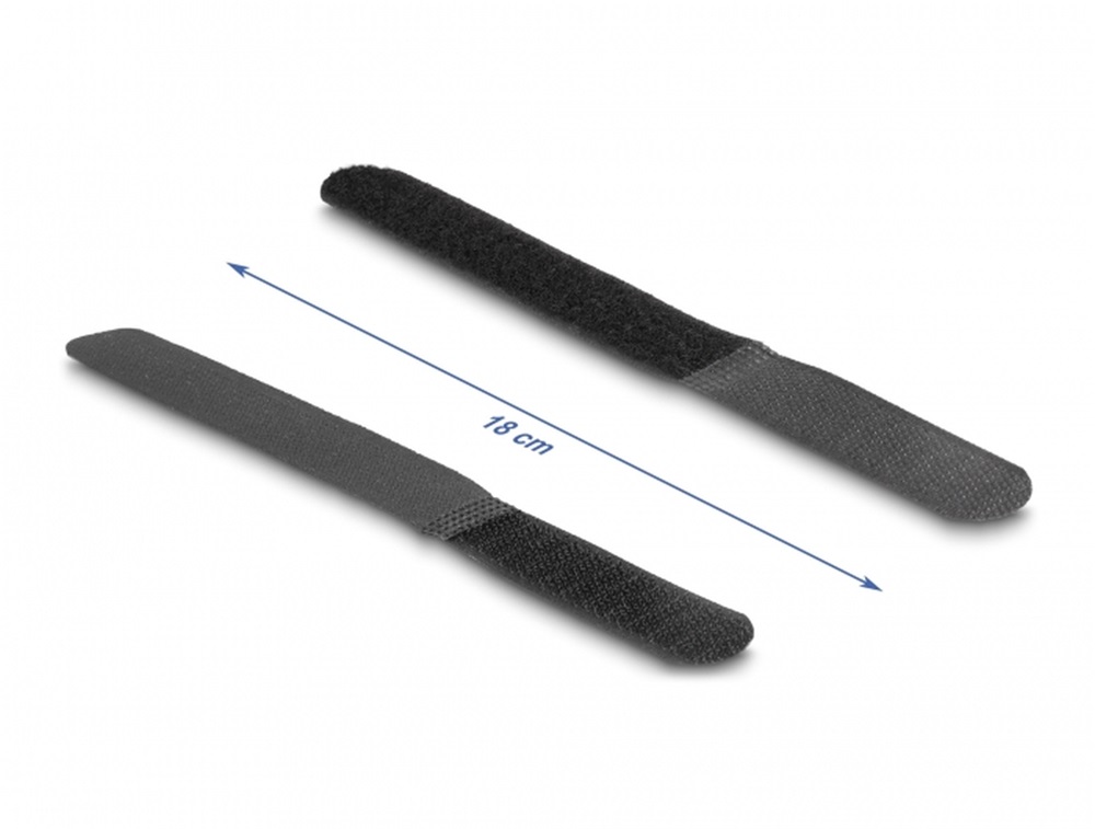 Delock 19110 Befűzős kábelkötegelő hossza 180 mm fekete 20 mm, 10 db