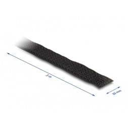 Delock 19111 Öntapadós szalag feltekercselve övvel Hx 3 m, Sz 20 mm fekete színű