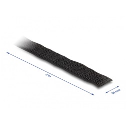 Delock 19112 öntapadós szalag feltekercselve övvel Hx 5 m, Sz 20 mm fekete színű
