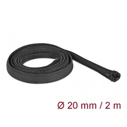 Delock 19167 Befont karmantyú zipzáras szorítóval 2 m x 20 mm-es fekete