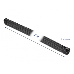 Delock 19167 Befont karmantyú zipzáras szorítóval 2 m x 20 mm-es fekete