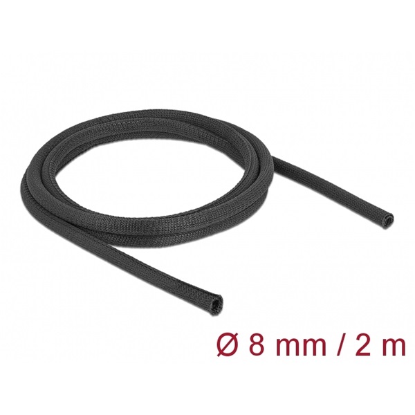 Delock 19170 Szőtt önzáródó karmantyú 2 m x 8 mm-es, fekete