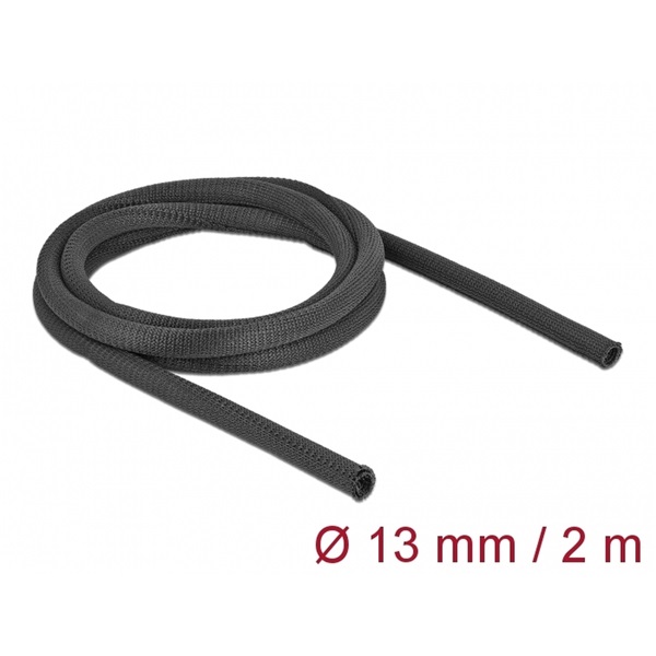 Delock 19171 Szőtt önzáródó karmantyú 2 m x 13 mm-es, fekete