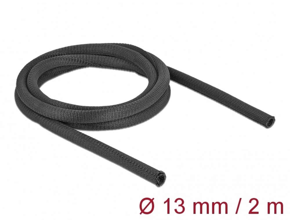 Delock 19171 Szőtt önzáródó karmantyú 2 m x 13 mm-es, fekete